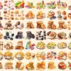 Snacks Watercolor Clipart Bundle - 470+ transparent PNG, Delicious snack variety graphics, Fast food png, Commercial use, Digital download