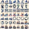 Navy Christmas Watercolor Clipart Bundle - 510+ transparent PNG, Festive decor graphics, Blue holiday png, Commercial use, Digital download