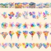 Rainbow Flowers Watercolor Clipart Bundle - 380+ transparent PNG, Vibrant flower graphics, Blossom png, Commercial use, Digital download