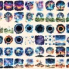 Astronomy Watercolor Clipart Bundle - 400+ transparent PNG, Sky and planet graphics, Celestial starry art, Commercial use, Digital download