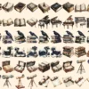 Gothic Academia Watercolor Clipart Bundle - 443+ transparent PNG, Academic mystery images, Gothic study png, Commercial use,Digital download
