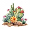 20 High-Quality Desert Cacti Clipart - Desert cacti digital watercolor JPG instant download for commercial use - Digital download