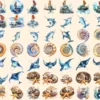 Under the Sea Watercolor Clipart Bundle - 422+ transparent PNG, Ocean life graphics, Marine creature art, Commercial use, Digital download