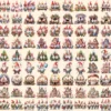 Christmas Gnomes Watercolor Clipart Bundle - 785+ transparent PNG, Festive magic graphics, Holiday gnome png,Commercial use,Digital download