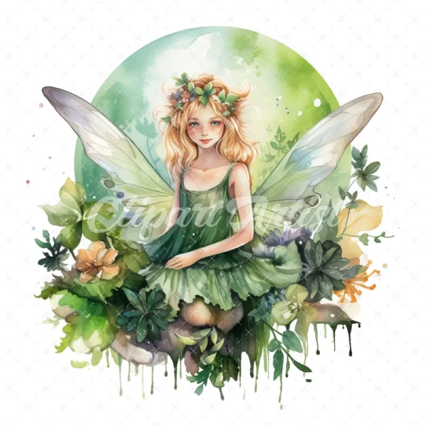 19 High-Quality Garden Fairy Clipart - Garden fairy digital watercolor JPG instant download for commercial use - Digital download