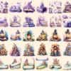 Fairytale Books Watercolor Clipart Bundle - 248+ transparent PNG, Cute storybook graphics, Magical images, Commercial use, Digital download