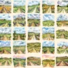 Vineyards Watercolor Clipart Bundle - 233+ transparent PNG, Rustic vineyard landscapes, Wine decor images, Commercial use, Digital download