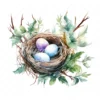 20 High-Quality Bird Nest Clipart - Bird nest digital watercolor JPG instant download for commercial use - Digital download