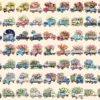 Floral Trucks Watercolor Clipart Bundle - 523+ transparent PNG, Blossom truck graphics, Floral vehicle png, Commercial use, Digital download