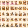 Golden Retrievers Watercolor Clipart Bundle - 345+ transparent PNG, Playful dog graphics, Golden pup art, Commercial use, Digital download