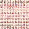 Valentine's Day Cats Watercolor Clipart Bundle - 1070+ transparent PNG, Romantic cat png,Loveable kitten art,Commercial use,Digital download