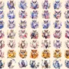 Floral Owls Watercolor Clipart Bundle - 433+ transparent PNG, Floral bird illustrations, Boho owl images, Commercial use, Digital download