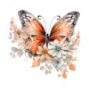 20 High-Quality Orange Silver Butterfly Clipart - Butterfly digital watercolor JPG instant download for commercial use - Digital download