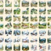 Mountain Retreats Watercolor Clipart Bundle - 415+ transparent PNG, Tranquil nature scenes, Rustic cabin png,Commercial use,Digital download