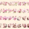 Magnolia Watercolor Clipart Bundle - 234+ transparent PNG, Botanical floral illustrations, Blossom images, Commercial use, Digital download