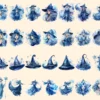 Celestial Witches Watercolor Clipart Bundle - 245+ transparent PNG, Enchanting graphics, Fantasy images, Commercial use, Digital download