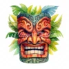 20 High-Quality Tiki Mask Clipart - Tiki mask digital watercolor JPG instant download for commercial use - Digital download