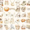 Lovely Autumn Watercolor Clipart Set - 250+ transparent PNG, Pumpkin season graphics, Girl with book images, Commercial use,Digital download