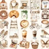 Coffee Lover Watercolor Clipart Set - 240+ transparent PNG, Coffee planner graphics, Coffee moments images, Commercial use, Digital download