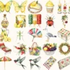 Italian Vibes Watercolor Clipart Set - 240+ transparent PNG, Italian summer graphics, Mediterranean images, Commercial use, Digital download