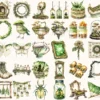 Gravemoss Witch Watercolor Clipart Set - 265+ transparent PNG, Mystic forest graphics, Witchy fantasy art, Commercial use, Digital download