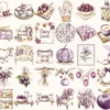 Plum Mood Watercolor Clipart Set - 261+ transparent PNG, Retro fall city illustration, Floral graphics, Commercial use, Digital download