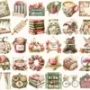 Forest Bibliotheca Watercolor Clipart Set - 270+ transparent PNG, Autumn library graphics, Cozy reading png, Commercial use,Digital download