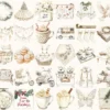 Cozy Season Watercolor Clipart Set - 270+ transparent PNG, Soft christmas graphics, Rustic winter images, Commercial use, Digital download