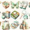 Moving Clipart Set - 110+ transparent PNG, New home illustrations, Interior decor graphics, Moving day art, Commercial use, Digital download