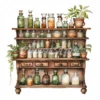 20 High-Quality Apothecary Cabinets Clipart - Apothecary digital watercolor JPG instant download for commercial use - Digital download