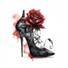 20 High-Quality Rose Gothic High Heels Clipart - Gothic heels digital watercolor JPG instant download for commercial use - Digital download