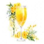 20 High-Quality Mimosa Cocktail Clipart - Mimosa cocktail digital watercolor JPG instant download for commercial use - Digital download