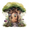 21 High-Quality Forest Fairy Doors Clipart - Forest fairy door digital watercolor JPG instant download for commercial use - Digital download