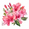 20 High-Quality Hot Pink Azalea Bouquet Clipart - Hot Azalea digital watercolor JPG instant download for commercial use - Digital download