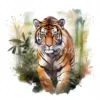 20 High-Quality Forest Tiger Clipart - Forest tiger digital watercolor JPG instant download for commercial use - Digital download