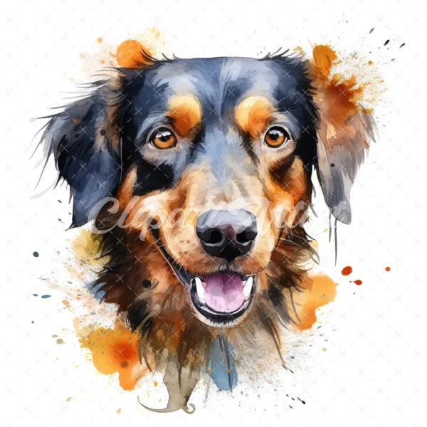 28 High-Quality Dogs Portrait Clipart - Dogs portrait digital watercolor JPG instant download for commercial use - Digital download