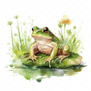 28 High-Quality Frogs Clipart - Frogs digital watercolor JPG instant download for commercial use - Digital download