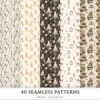 Cozy Haunt Seamless Patterns, Spooky autumn JPEG, Ghosts pattern, Witch hat, Bones, Pumpkin repeating pattern, Digital scrapbook paper