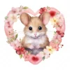19 High-Quality Mouse in Heart Wreath Clipart - Mouse wreath digital watercolor JPG instant download for commercial use - Digital download