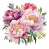 24 High-Quality Iridescent Peony Clipart - Iridescent peony digital watercolor JPG instant download for commercial use - Digital download
