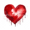 20 High-Quality Red Heart Clipart - Red heart digital watercolor JPG instant download for commercial use - Digital download