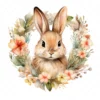 20 High-Quality Bunny in Heart Wreath Clipart - Bunny wreath digital watercolor JPG instant download for commercial use - Digital download