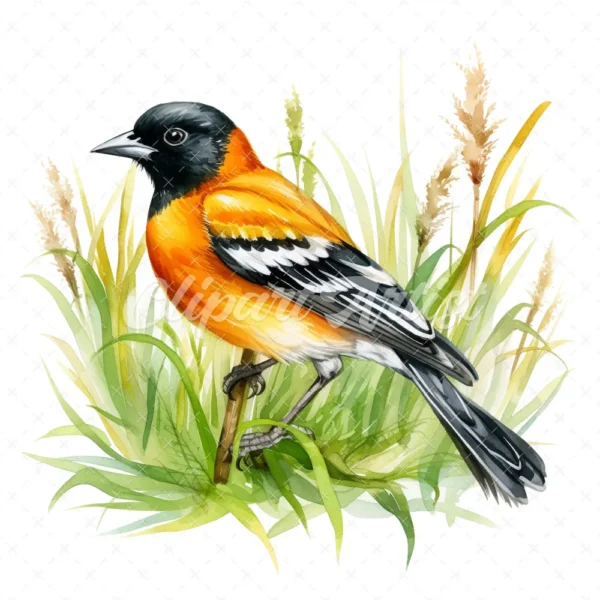 20 High-Quality Baltimore Oriole Clipart - Baltimore oriole digital watercolor JPG instant download for commercial use - Digital download