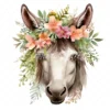 20 High-Quality Floral Donkey Clipart - Floral donkey digital watercolor JPG instant download for commercial use - Digital download