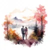 20 High-Quality Loving Couple Clipart - Loving couple digital watercolor JPG instant download for commercial use - Digital download