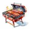 20 High-Quality BBQ Grill at Clipart - BBQ grill digital watercolor JPG instant download for commercial use - Digital download