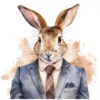 19 High-Quality Bunny in Suit Clipart - Bunny in suit digital watercolor JPG instant download for commercial use - Digital download