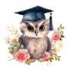 19 High-Quality Graduation Owl Clipart - Graduation owl digital watercolor JPG instant download for commercial use - Digital download