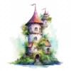 20 High-Quality Fairy Towers Clipart - Fairy towers digital watercolor JPG instant download for commercial use - Digital download