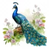 20 High-Quality Peacock in Garden Clipart - Peacock digital watercolor JPG instant download for commercial use - Digital download
